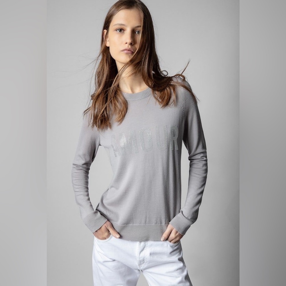 Zadig & Voltaire Miss Strass Amour Merino Wool Pullover Size XS